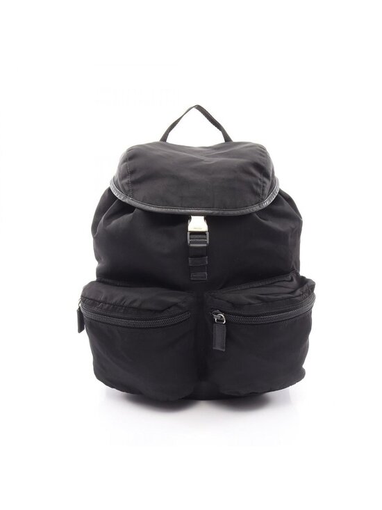Prada Backpack Viaggio Black Nylon Saffiano Leather Triangle Logo main image 5